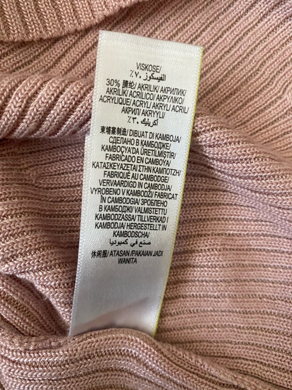 per una Dusty Pink Ribbed V-Neck Knit - Picture 9 of 10
